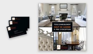création flyer et cartes de visite tissus d'ameublement