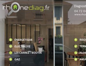 signalétique vitrine diagnostiqueur immobilier